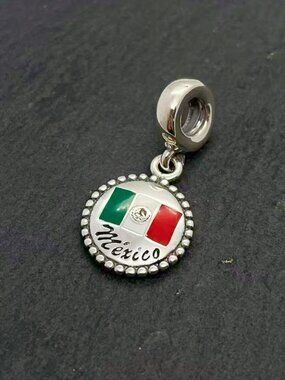 Pandora mexico flag Exclusive Charm Sterling Silver Dangle Charm Jewelry